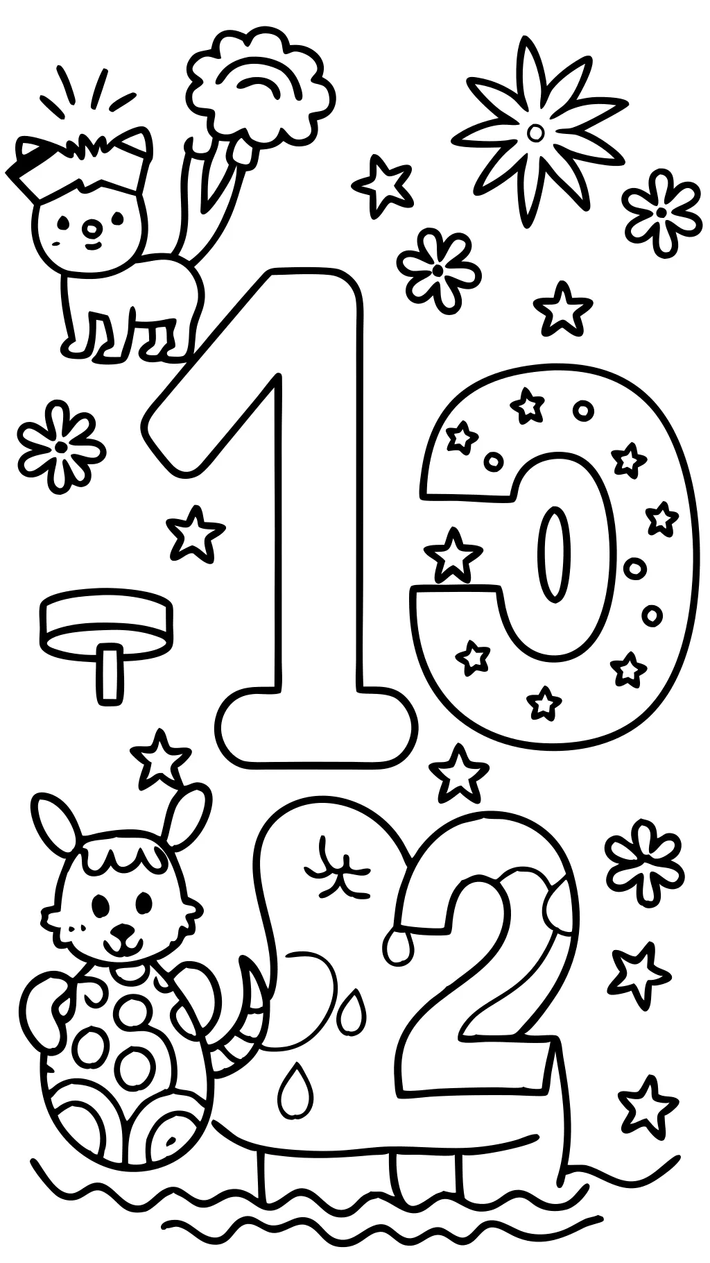 number coloring book pages